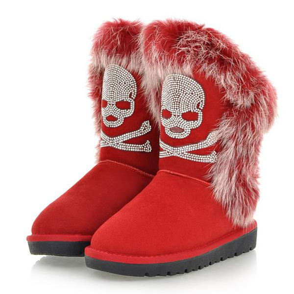 red winter snow boots