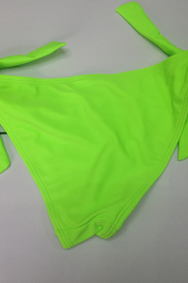 Alluring and Charming Scale Style Solid Color Fluorescent Green Bikinis