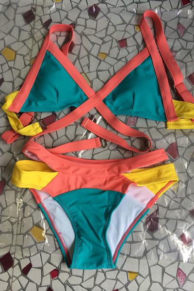 Sexy Victoria's Secret Patchwork Green Bikinis_Bikinis_Swimwear ...