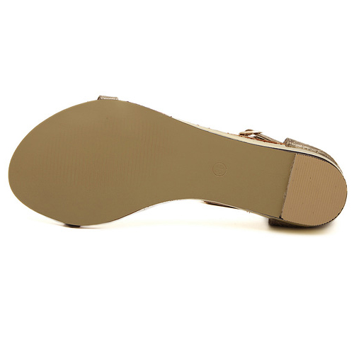 gold t strap flat sandals