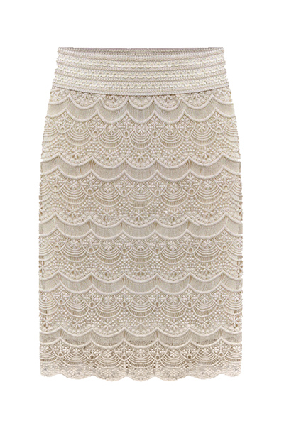 Fashion Solid Beige Lace A Line Knee Length Skirt_Skirts_Bottoms ...