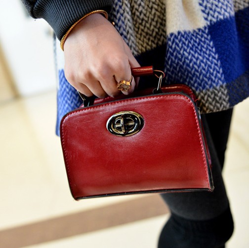 Cheap Women Fashion Solid Hasp Design Solid Red PU Clutches Bag