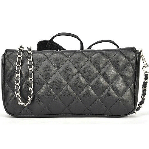 Cheap Fashion Zipper Design Butterfly Decorated Solid Black PU Clutches