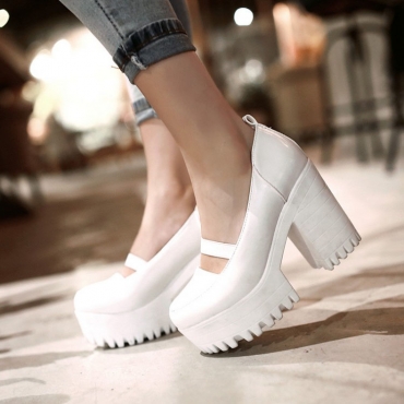 white high heels closed toe