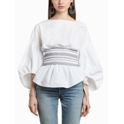 Stylish Round Neck Zipper Design White Cotton Shir