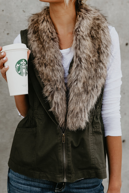 

Lovely Euramerican Fur Design Green Blending Waistcoats