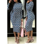 Lovely Fashion Mandarin Collar Geometric Printed G