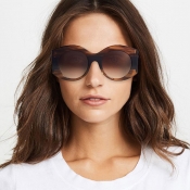 Lovely Fashion Striped Coffee PC Sunglasses