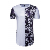 Lovely Casual Round Neck Short Sleeves Floral Prin