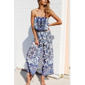 Lovely Chic Bateau Neck Drawstring Floral Printed 