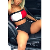 LovelySexy Printed Patchwork Polyester Two-piece S