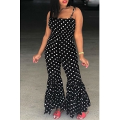 LovelyTrendy Dew Shoulder Polka Dot Printed Tiered