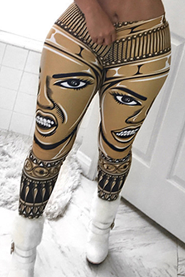 

Lovely Chic High Waist Printing Yellow Qmilch Pants