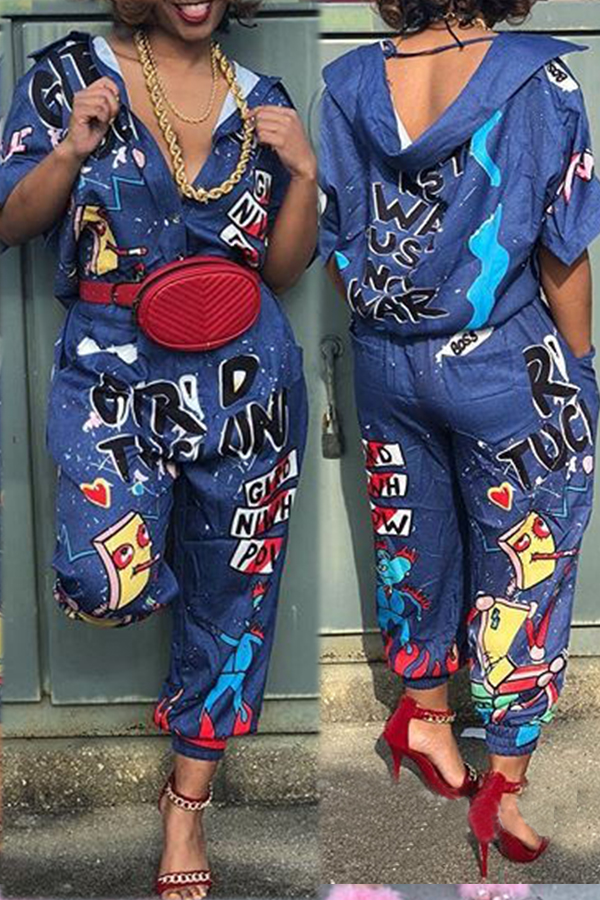 cartoon print jumpsuit