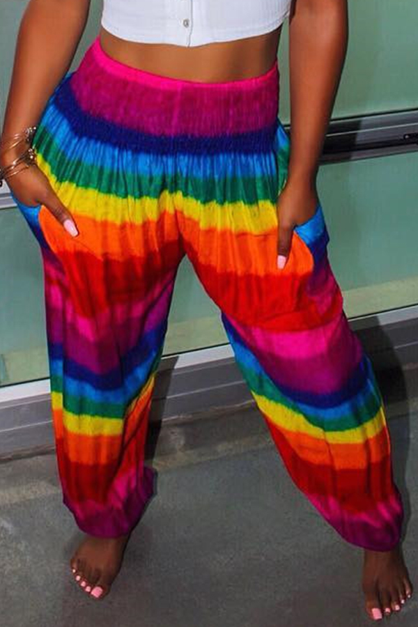 rainbow hot pants