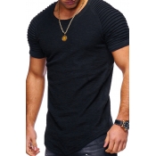 Lovely Euramerican Drape Design Black Tshirt