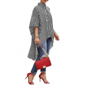 Lovely Casual Striped Asymmetrical Blouses