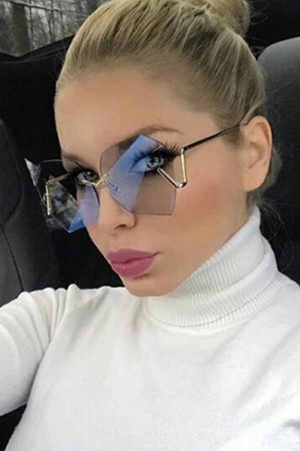 

Lovely Fashion Rimless Grey Metal Sunglasses