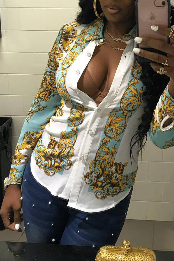 

Lovely Casual Positioning Printed Multicolor Blouses