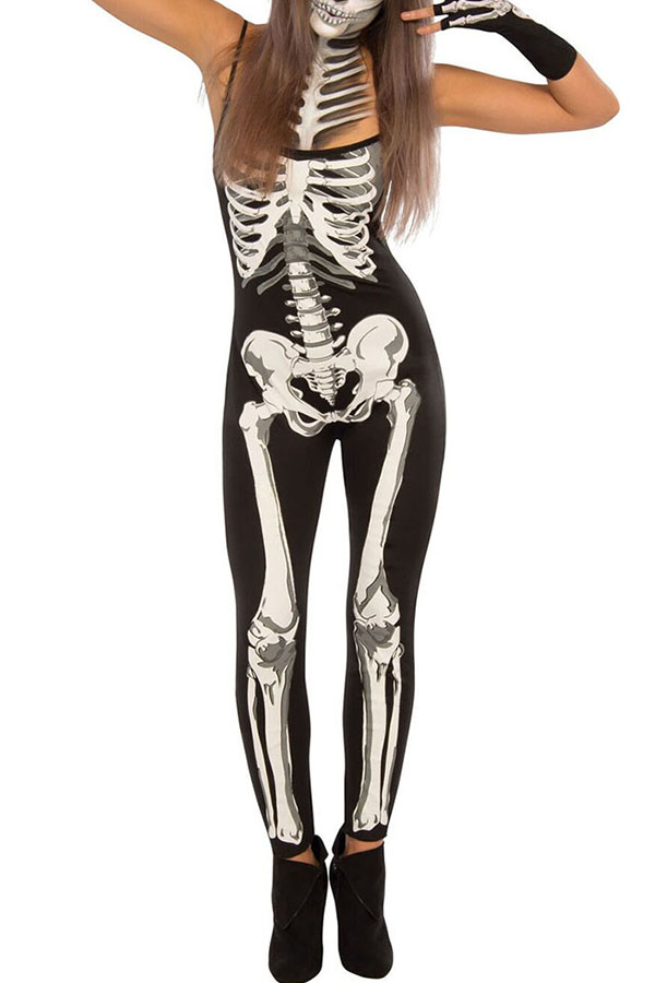 

Lovely Euramerican Skull Halloween Multicolor Cosplay Costumes