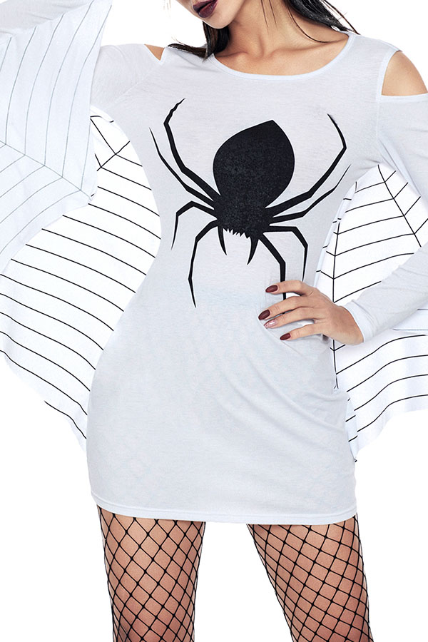 

Lovely Euramerican Spiderweb White Dress
