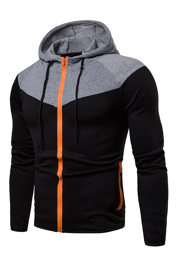 

Lovely Casual Patchwork Black Cotton Cardigan Hoodies