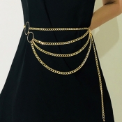 Lovely Vogue Layered Gold Metal Body Chain