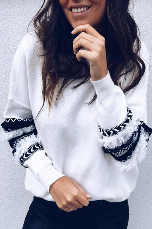

Lovely Trendy Patchwork White Blouses