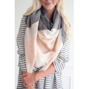 Lovely Casual Color-lump Pink Blended Scarves