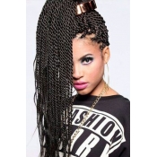 Lovely Casual Synthetic Plait Black Wigs