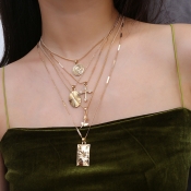 Lovely Chic Layered Gold Metal Necklace