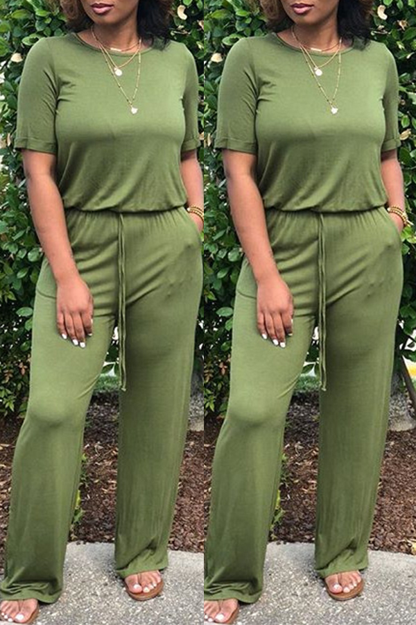 

Lovely Casual Green One-piece Jumpsuit