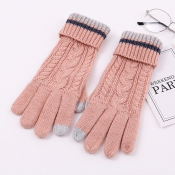 Lovely Fashionable Pink Sheep Plush Knitted Gloves