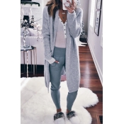 Lovely Fashion Long Sleeves Light Grey Sweater Car