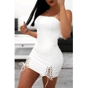 Lovely Fashion Multi Rope Hollow-out White Mini Dr