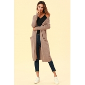 Lovely Chic Long Sleeves Light Tan Cardigan Sweate