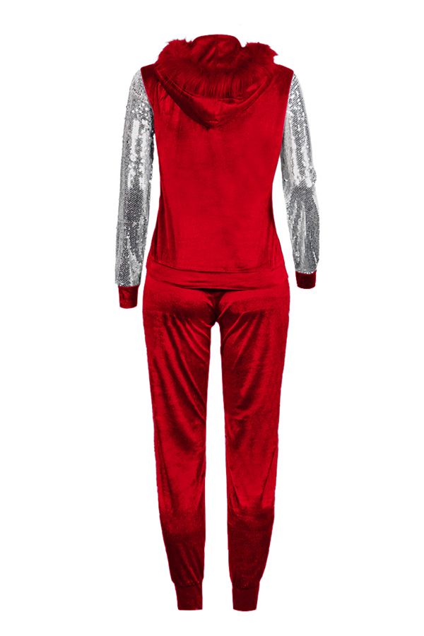red sequin 2 piece set