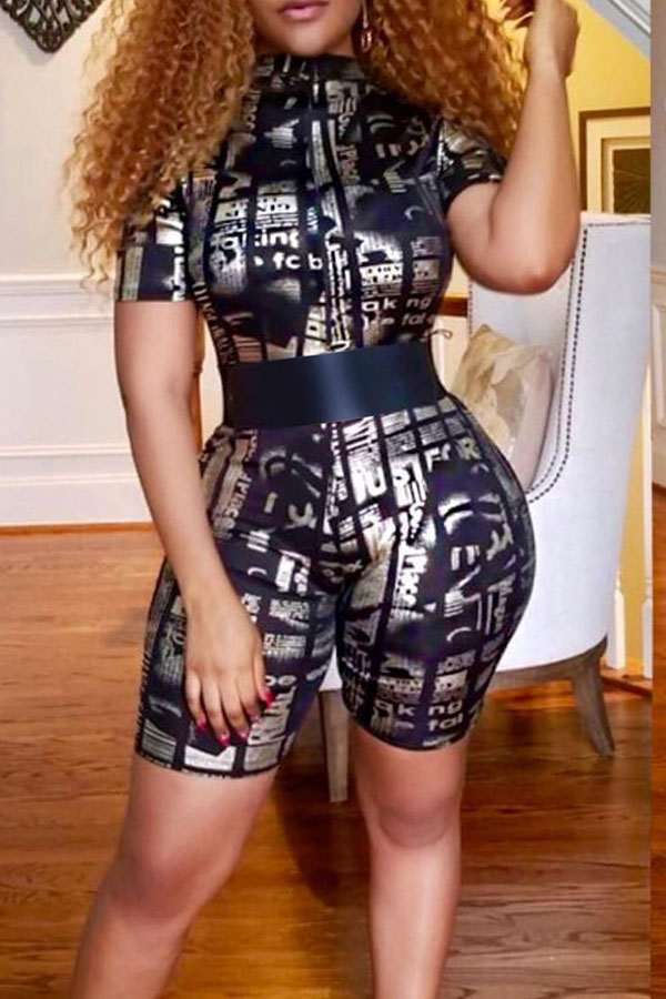 

Lovely Casual Printed Multicolor One-piece Rompers