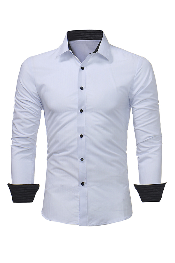

Lovely Casual Patchwork White Cotton Shirts