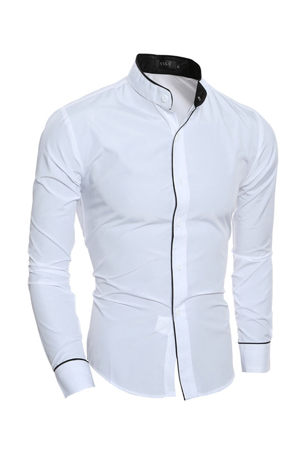 

Lovely Trendy Patchwork White Blending Shirts