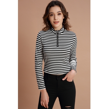 Lovely Trendy Striped Black Base Layers