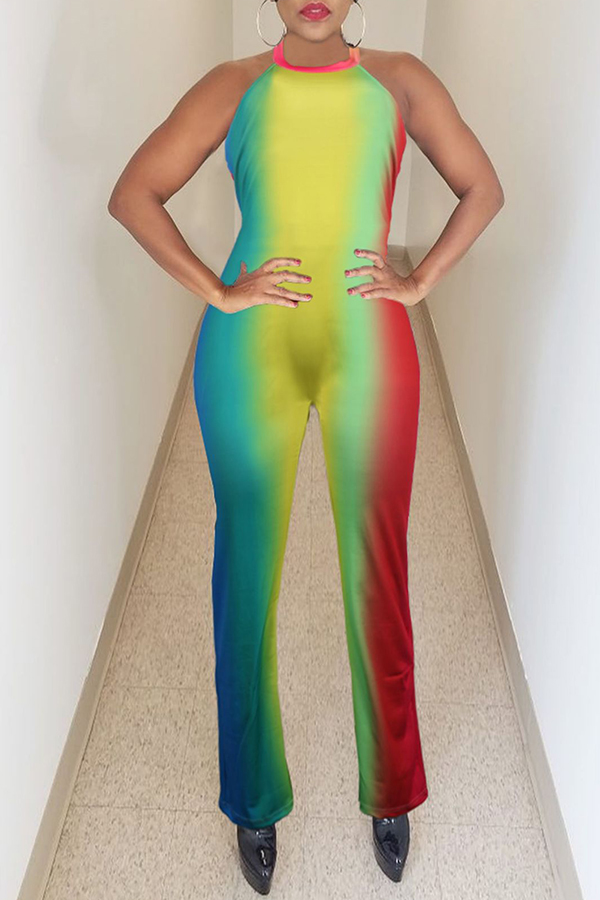 

Lovely Trendy Color-lump Multicolor One-piece Jumpsuit
