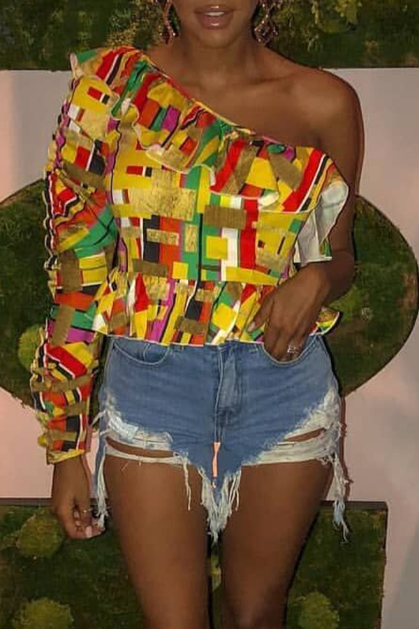 

Lovely Trendy Printed Multicolor Twilled Satin T-shirt