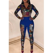 Lovely Casual Sequined Decorative Blue Knitting Tw