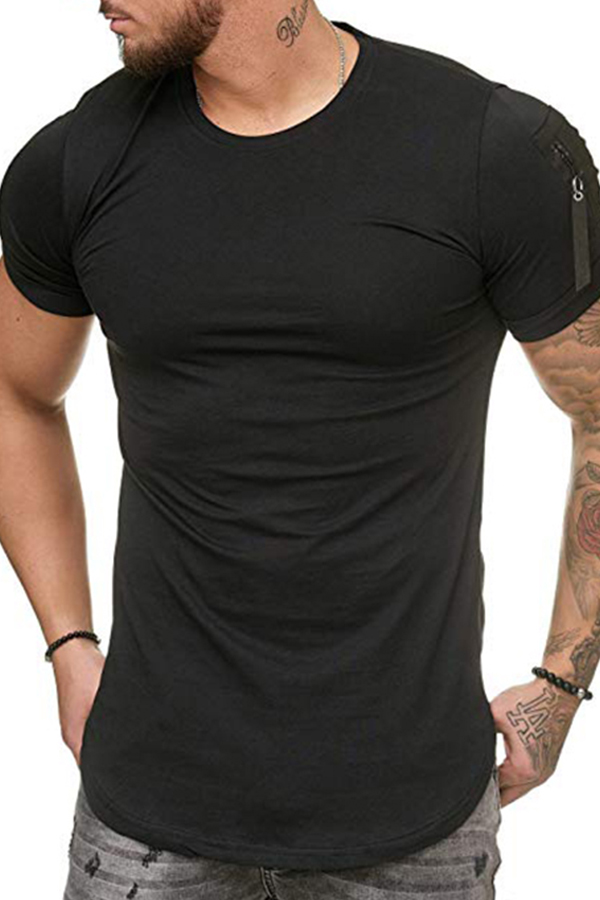 

Lovely Casual Short Sleeves Black Cotton T-shirt