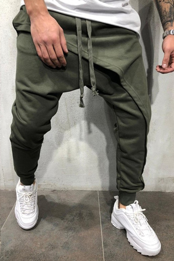 

Lovely Casual Drawstring Harlan Army Green Cotton Pants