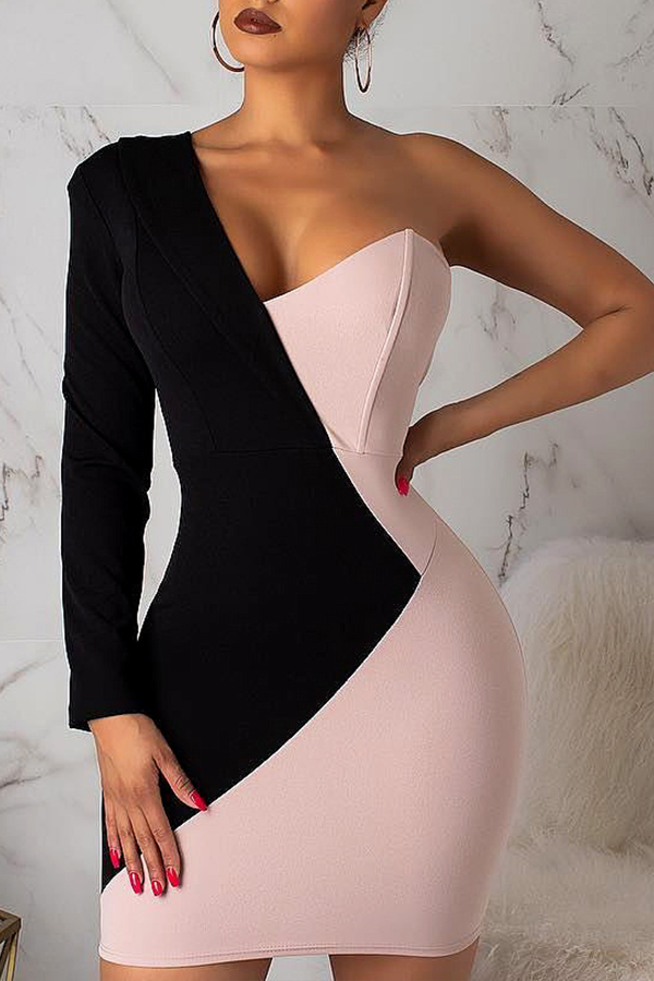 

Lovely Chic Patchwork Multicolor Mini Dress
