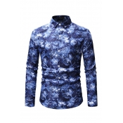 Lovely Work Printed Blue Cotton Shirts