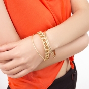 Lovely Chic Chain And Round Gold Metal Bracelet