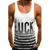 Lovely Casual Letters Printed White Cotton Vest